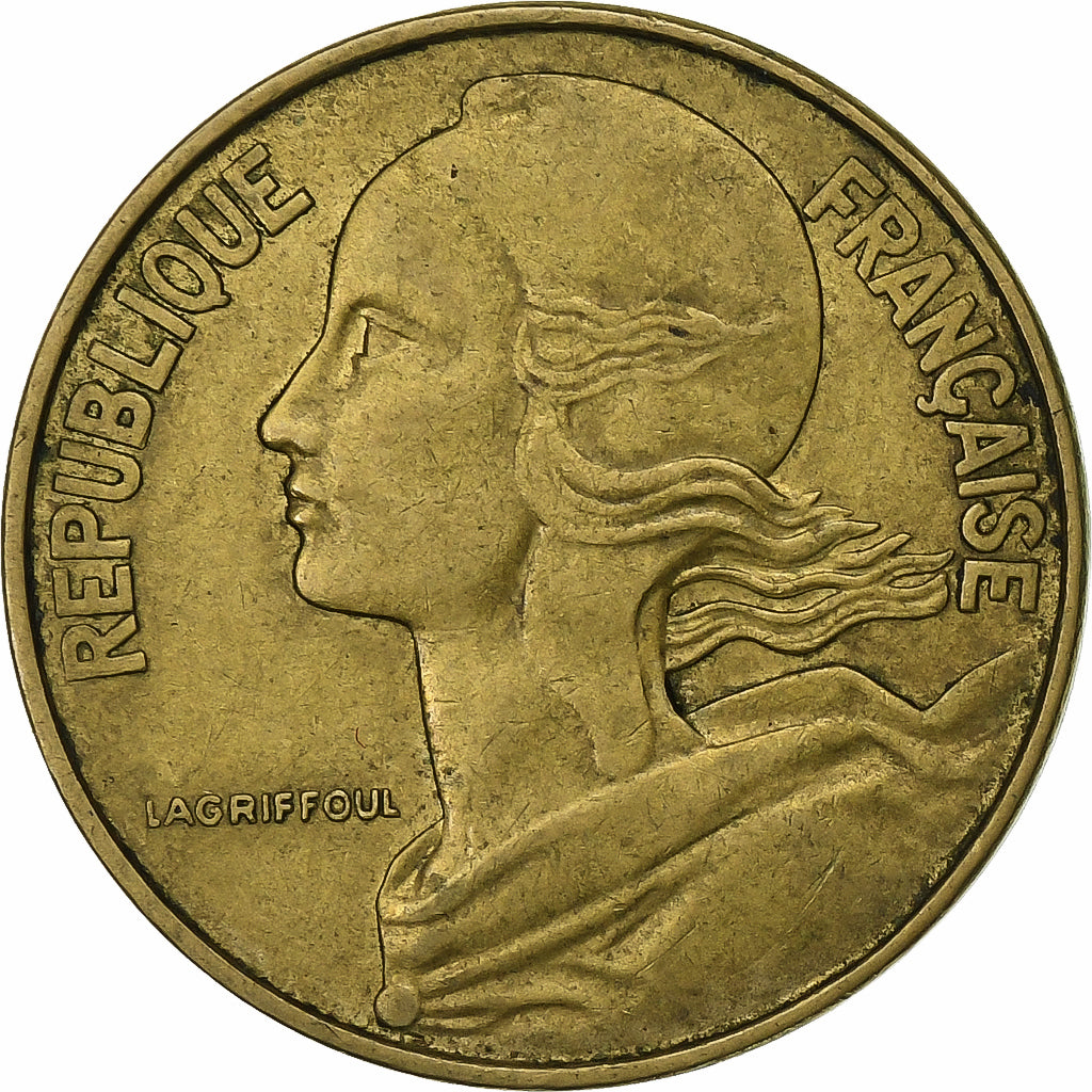 Francia, 20 Centimes, Marianne, 1966, Paris, Aluminio - bronce, MBC