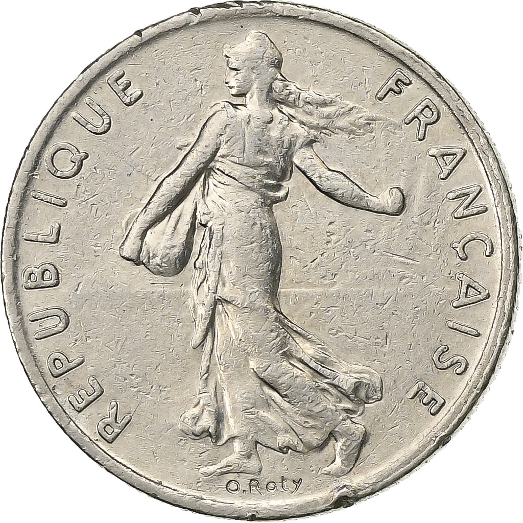 France, 1/2 Franc, Semeuse, 1977, Paris, Nickel, AU(50-53), Gadoury:429