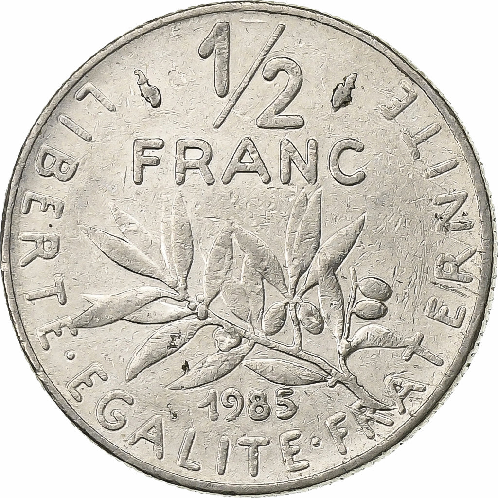 France, 1/2 Franc, Semeuse, 1985, Paris, Nickel, AU(50-53), Gadoury:429