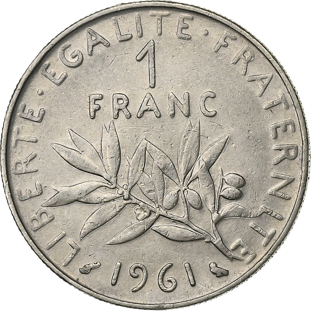 Francja, Franc, Semeuse, 1961, Paris, Nikiel, EF(40-45), Gadoury:474, KM:925.1