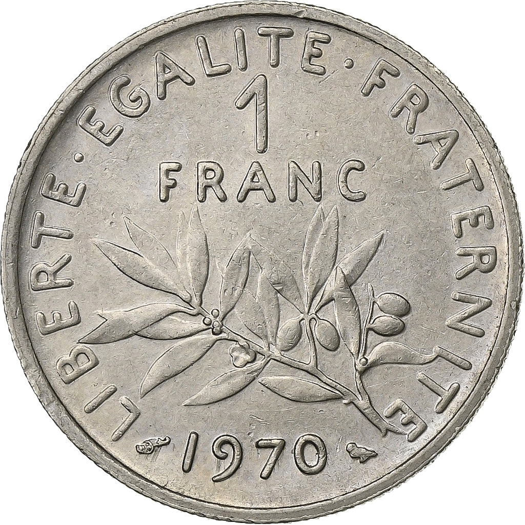Francja, Franc, Semeuse, 1970, Paris, Nikiel, AU(50-53), Gadoury:474, KM:925.1