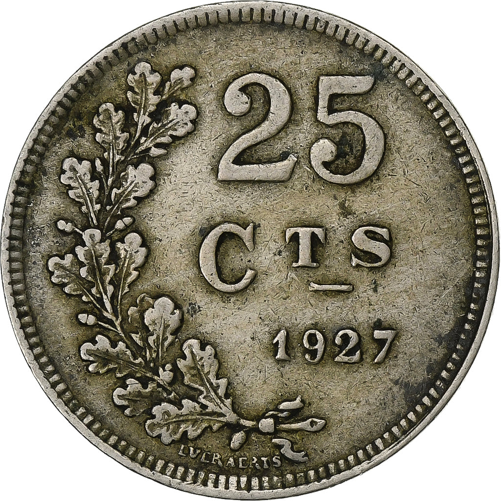 Luxembourg, Charlotte, 25 Centimes, 1927, Copper-nickel, EF(40-45), KM:37