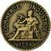 Francia, 2 Francs, Chambre de commerce, 1924, Paris, Aluminio - bronce, MBC