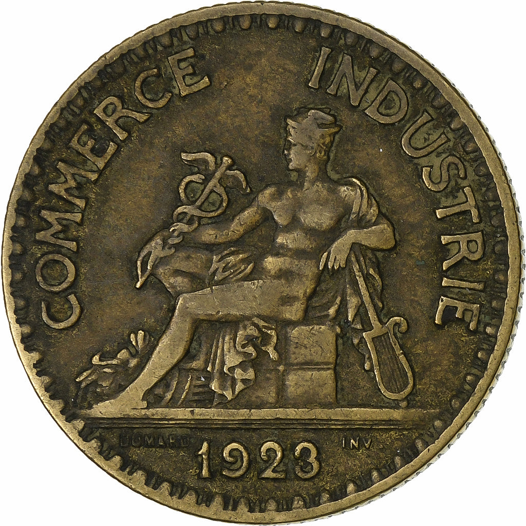 Francia, 2 Francs, Chambre de commerce, 1923, Paris, Aluminio - bronce, MBC