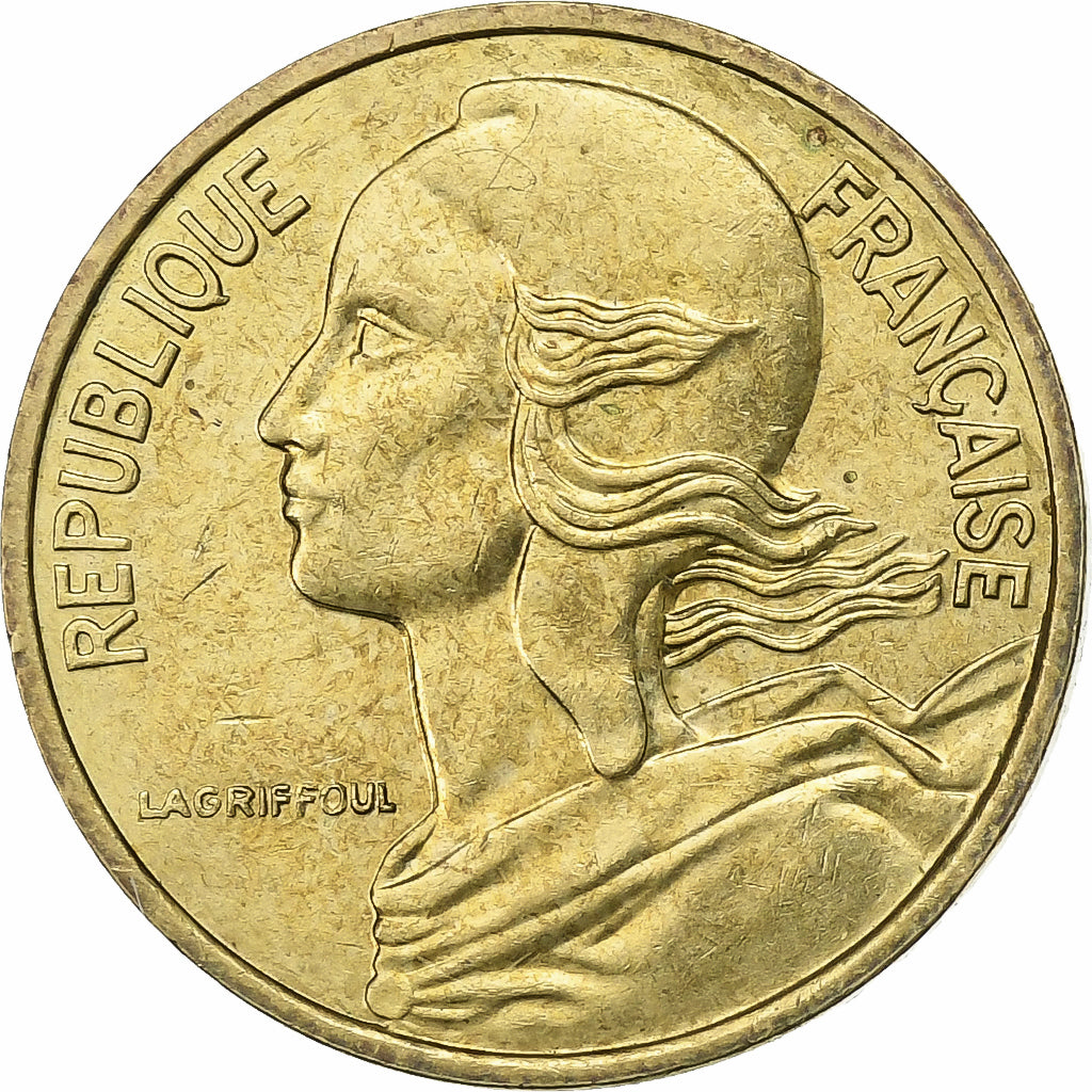 Francja, 5 Centimes, Marianne, 1986, Paris, Aluminium-Brąz, AU(55-58)