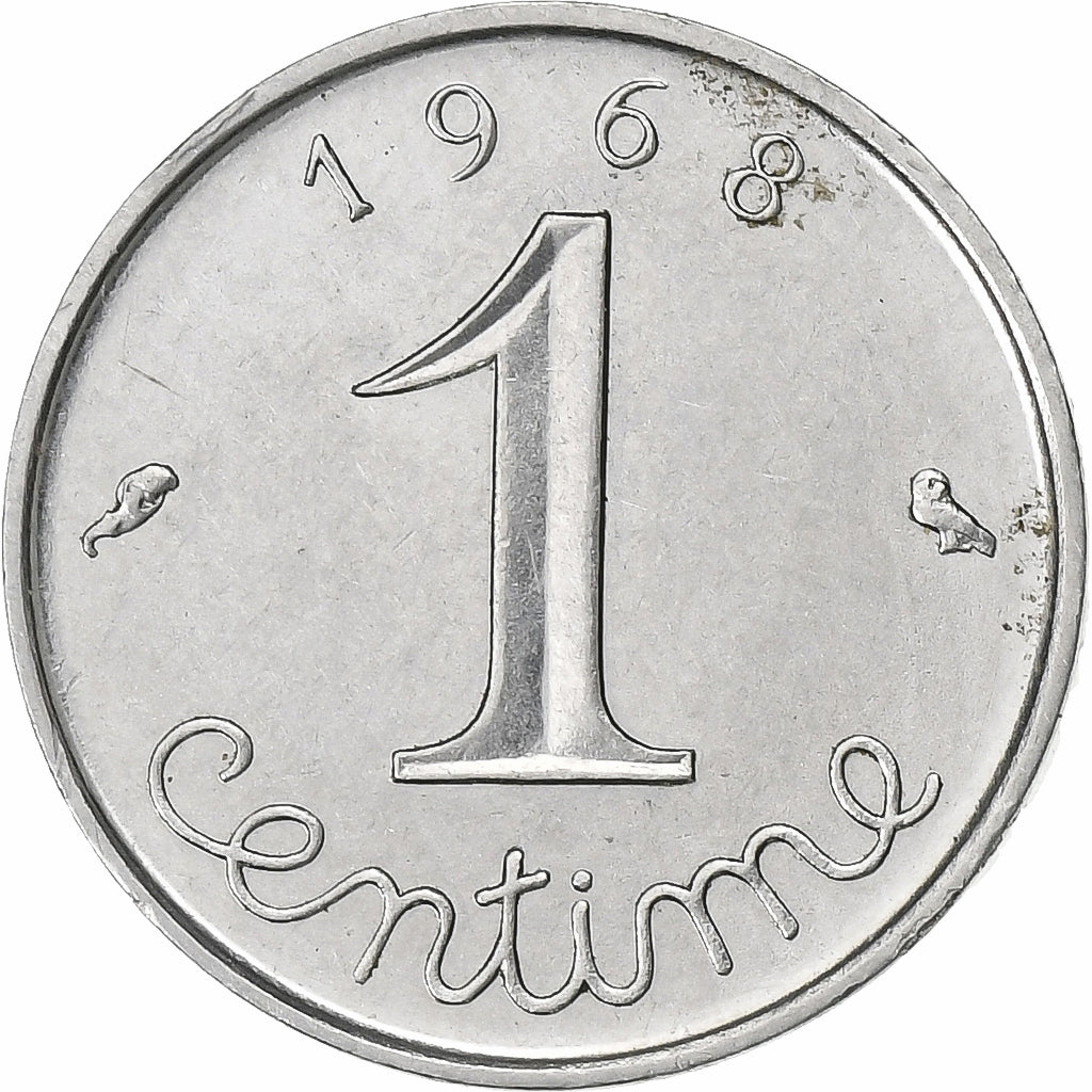França, Centime, Épi, 1968, Paris, Aço Inoxidável, MS(60-62), Gadoury:91