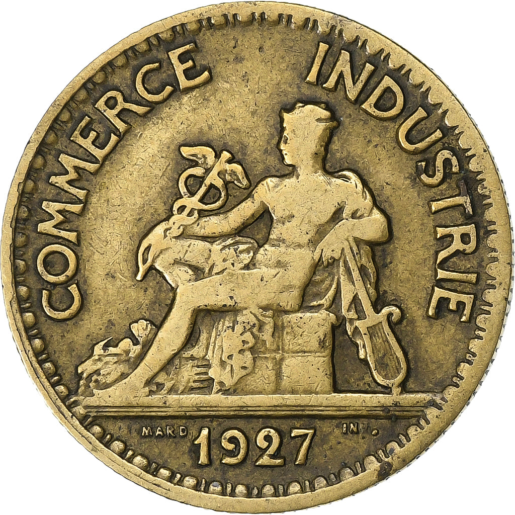 Frankreich, 50 Centimes, Chambre de commerce, 1927, Paris, Aluminum-Bronze, S+