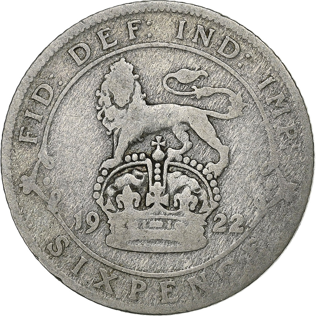 Großbritannien, George V, 6 Pence, 1922, Silber, S, KM:815a.1