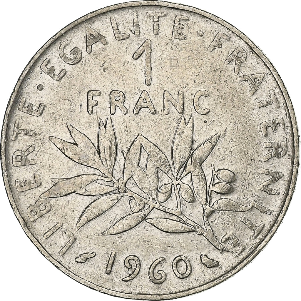 Francja, Franc, Semeuse, 1960, Paris, Nikiel, EF(40-45), KM:925.1