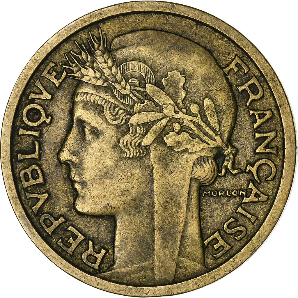 Frankrijk, 2 Francs, Morlon, 1938, Paris, Aluminum-Bronze, ZF, Gadoury:535