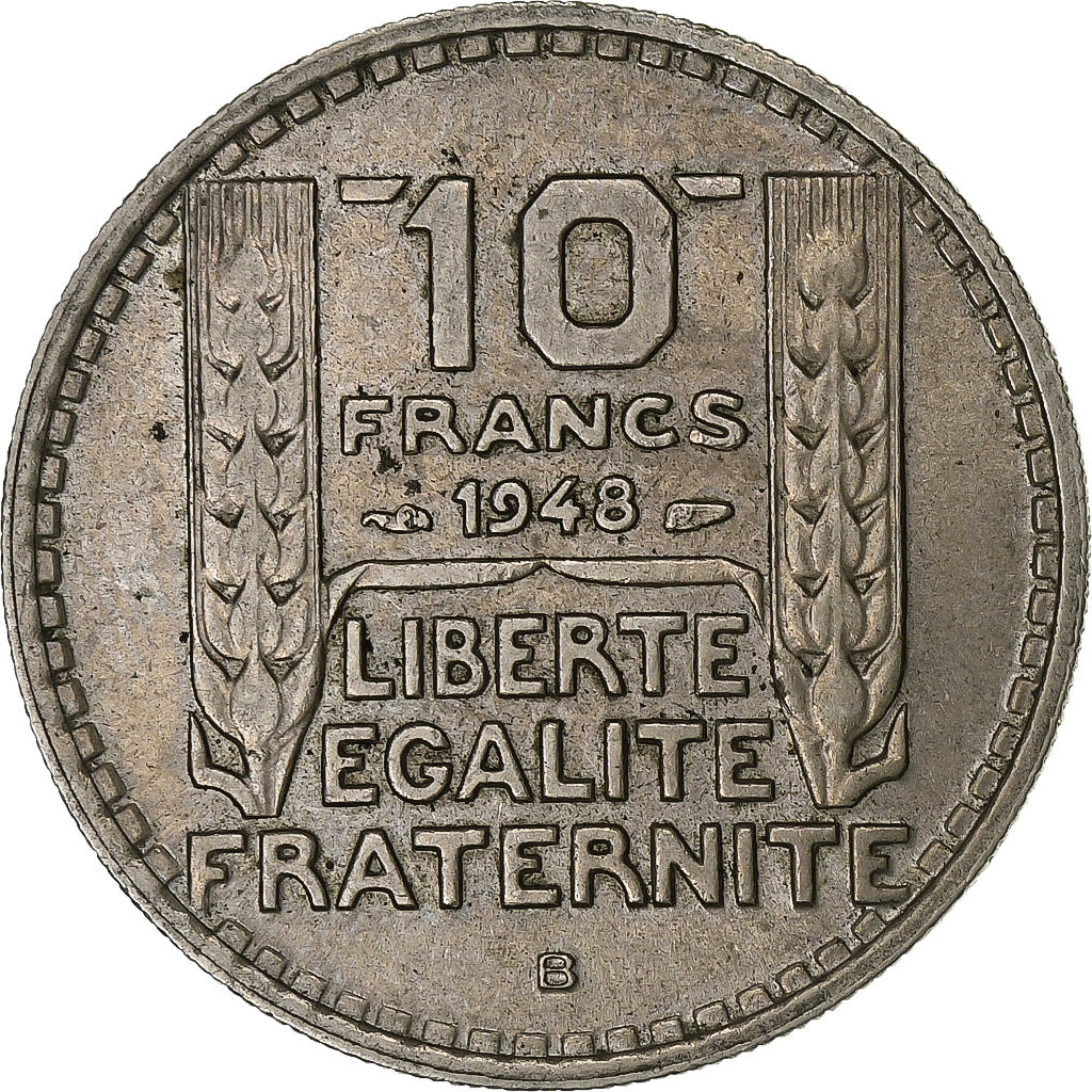 Frankreich, 10 Francs, Turin, 1948, Beaumont - Le Roger, Kupfer-Nickel, SS+