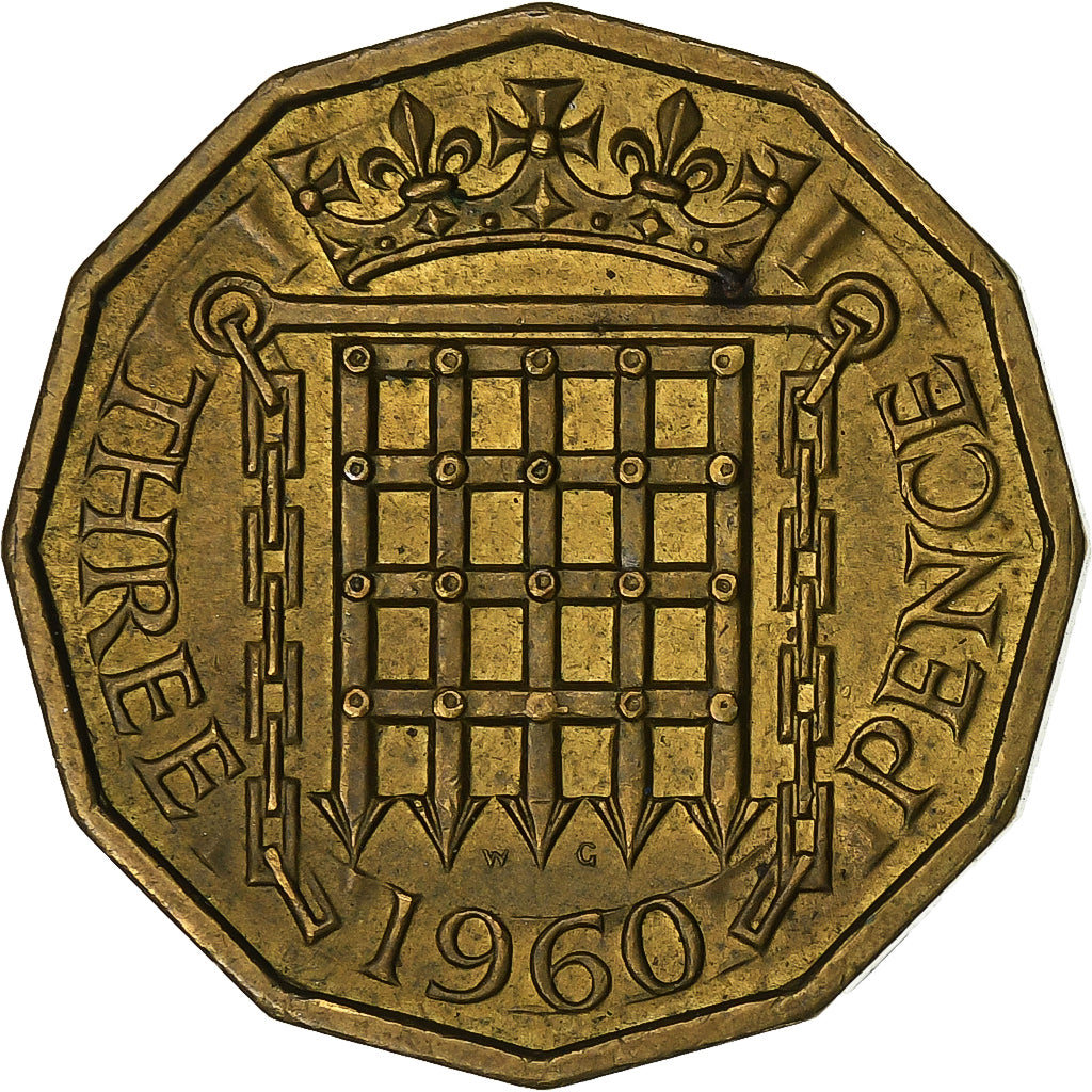 Großbritannien, Elizabeth II, 3 Pence, 1960, Nickel-brass, VZ, KM:900