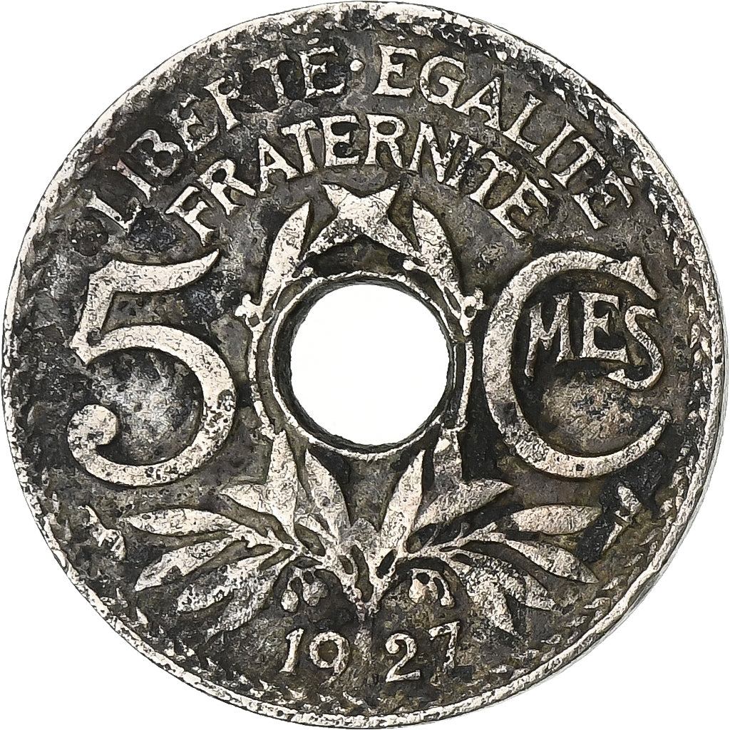 França, 5 Centimes, Lindauer, 1927, Cobre-níquel, VF(20-25), Gadoury:170