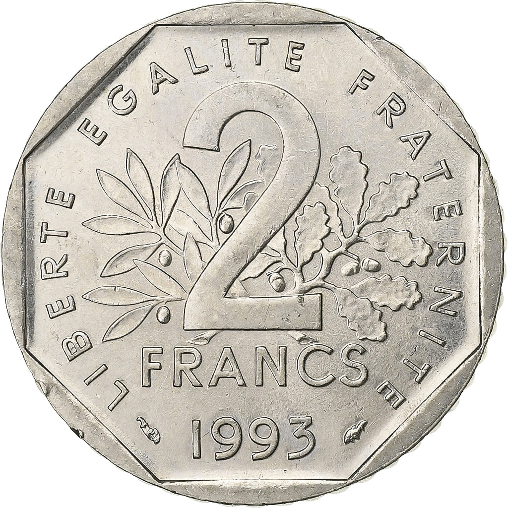 Francia, 2 Francs, Jean Moulin, 1993, Paris, Níquel, EBC, KM:876