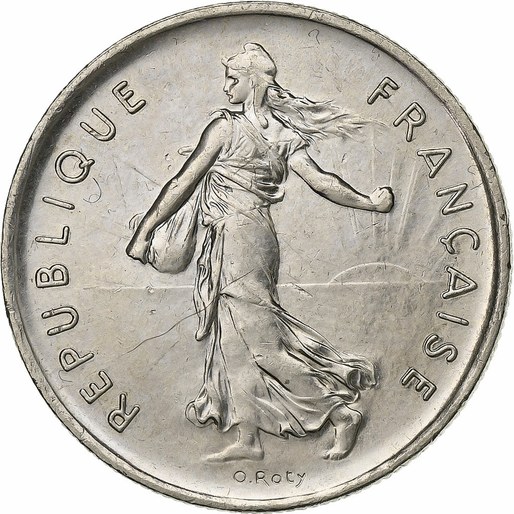 Francia, 5 Francs, Semeuse, 1972, Paris, Níquel recubierto de cobre - níquel