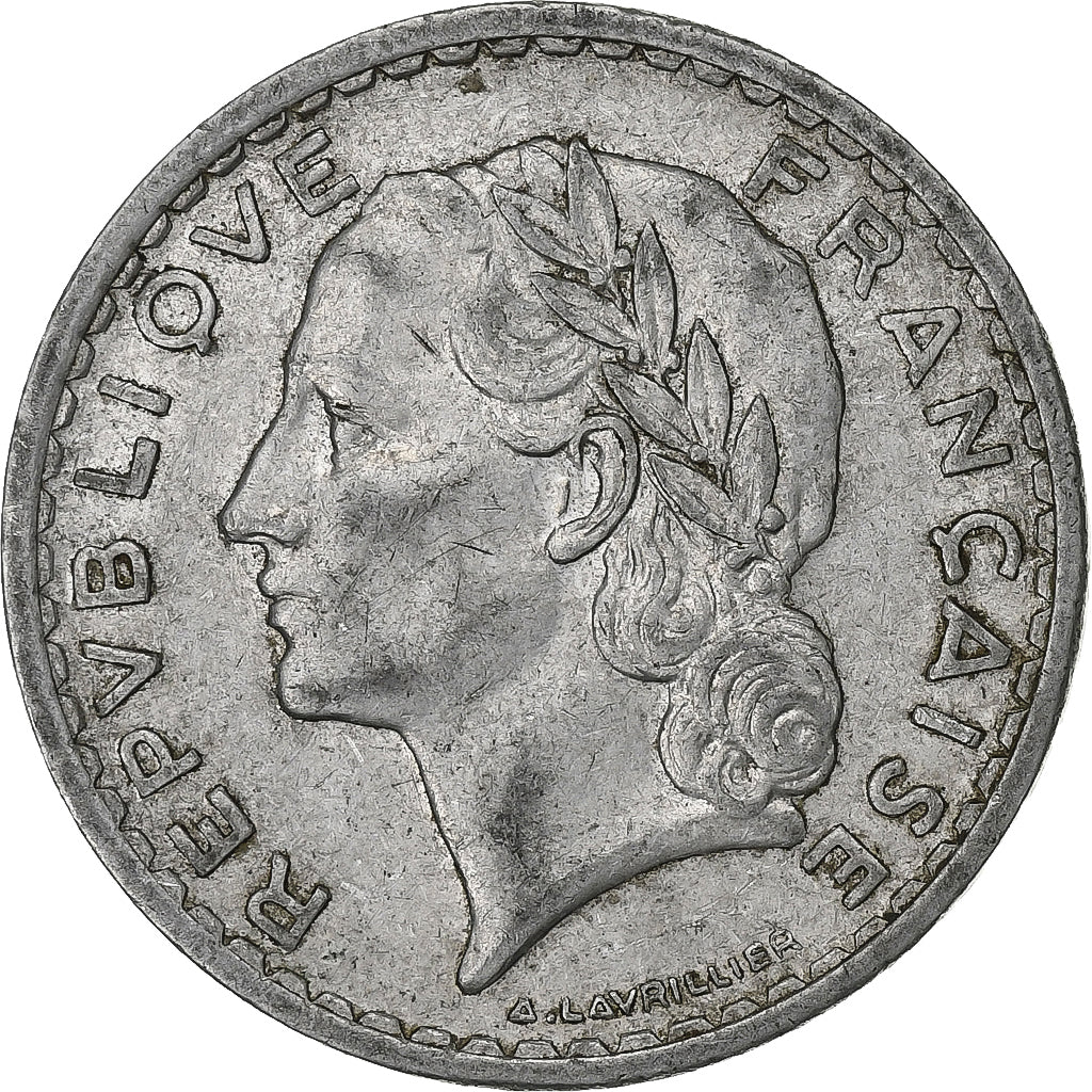 Francja, 5 Francs, Lavrillier, 1949, Beaumont - Le Roger, Aluminium, EF(40-45)