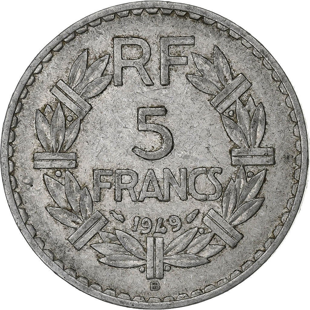 Francja, 5 Francs, Lavrillier, 1949, Beaumont - Le Roger, Aluminium, EF(40-45)