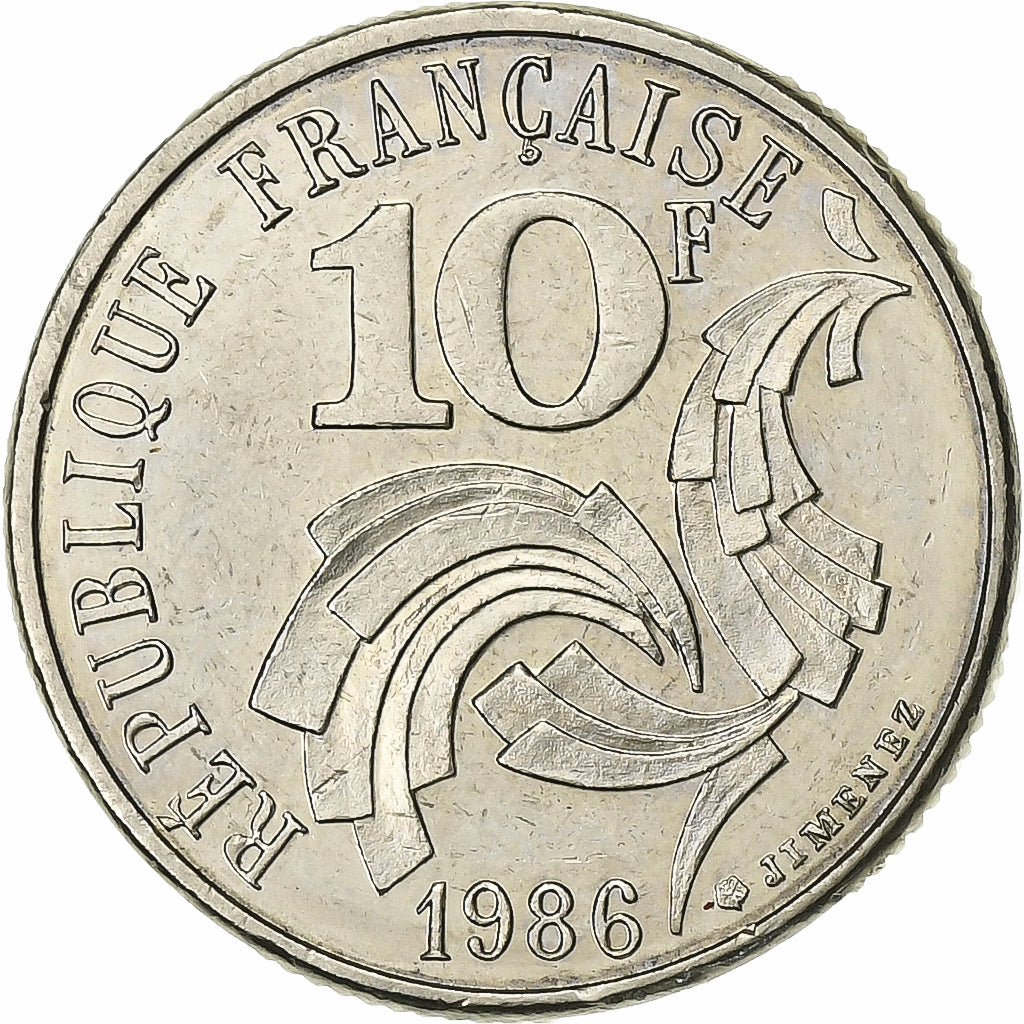 France, 10 Francs, Jimenez, 1986, Paris, Nickel, VF(30-35), KM:959