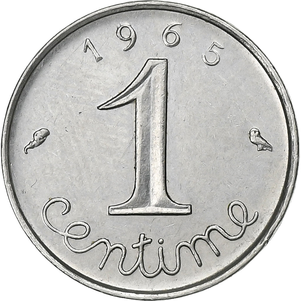 França, Centime, Épi, 1965, Paris, Aço Inoxidável, AU(50-53), Le