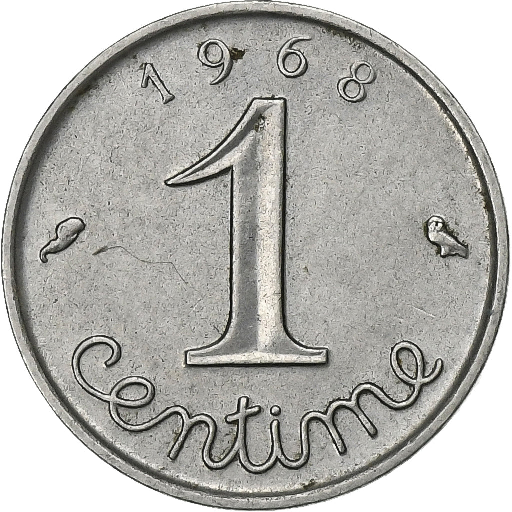 França, Centime, Épi, 1968, Paris, Aço Inoxidável, AU(50-53), Gadoury:174