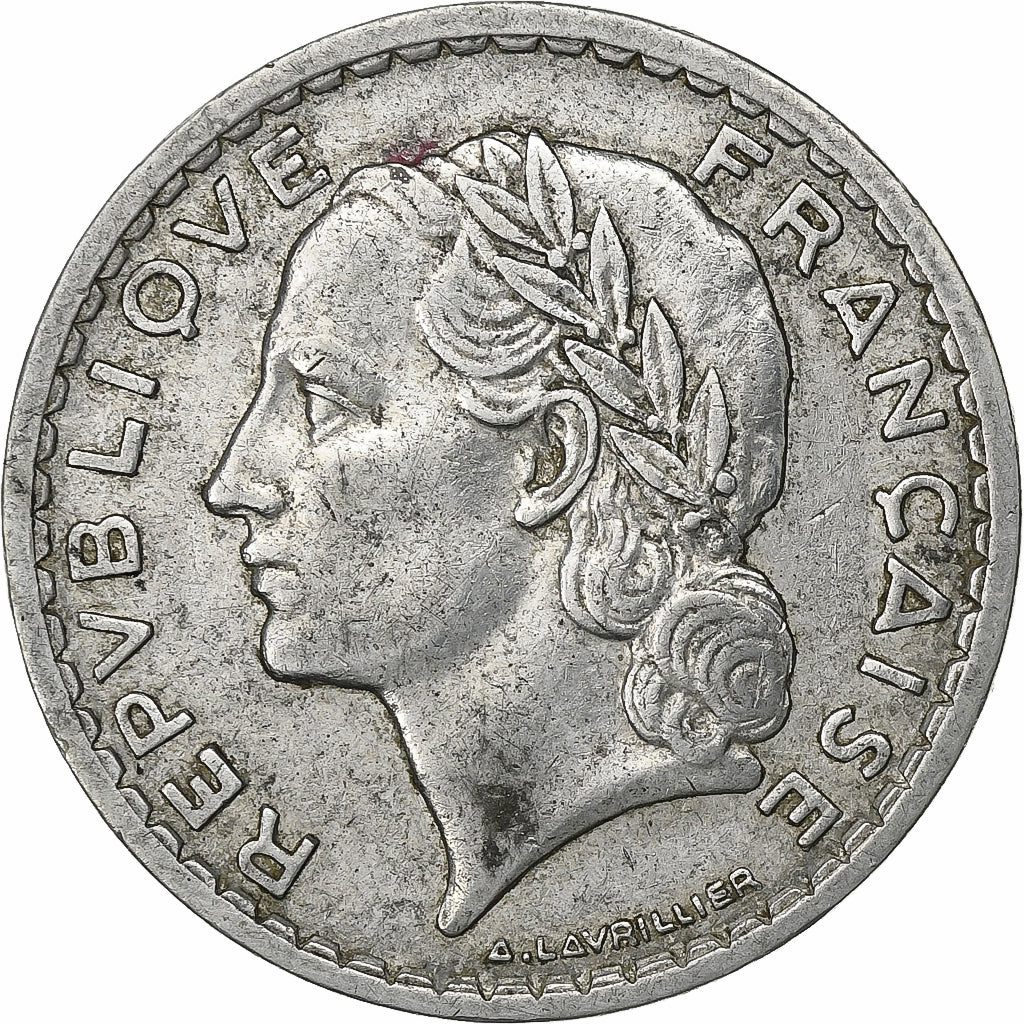 Francia, 5 Francs, Lavrillier, 1947, Paris, Alluminio, BB, KM:888b.2