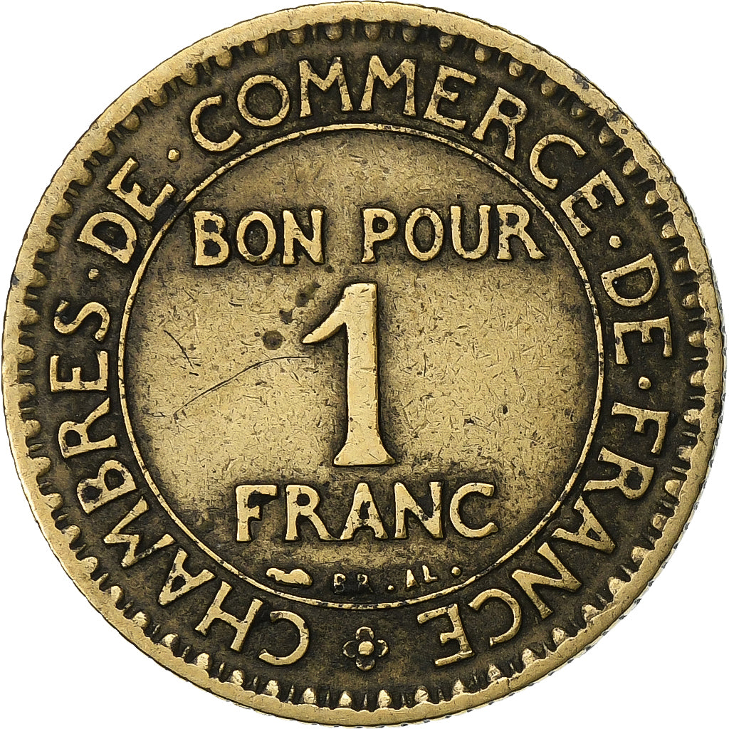 France, Franc, Chambre de commerce, 1926, Paris, Aluminum-Bronze, VF(30-35)