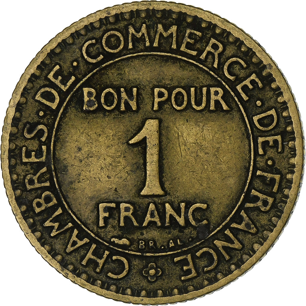 Francja, Franc, Chambre de commerce, 1924, Paris, Aluminium-Brąz, VF(30-35)