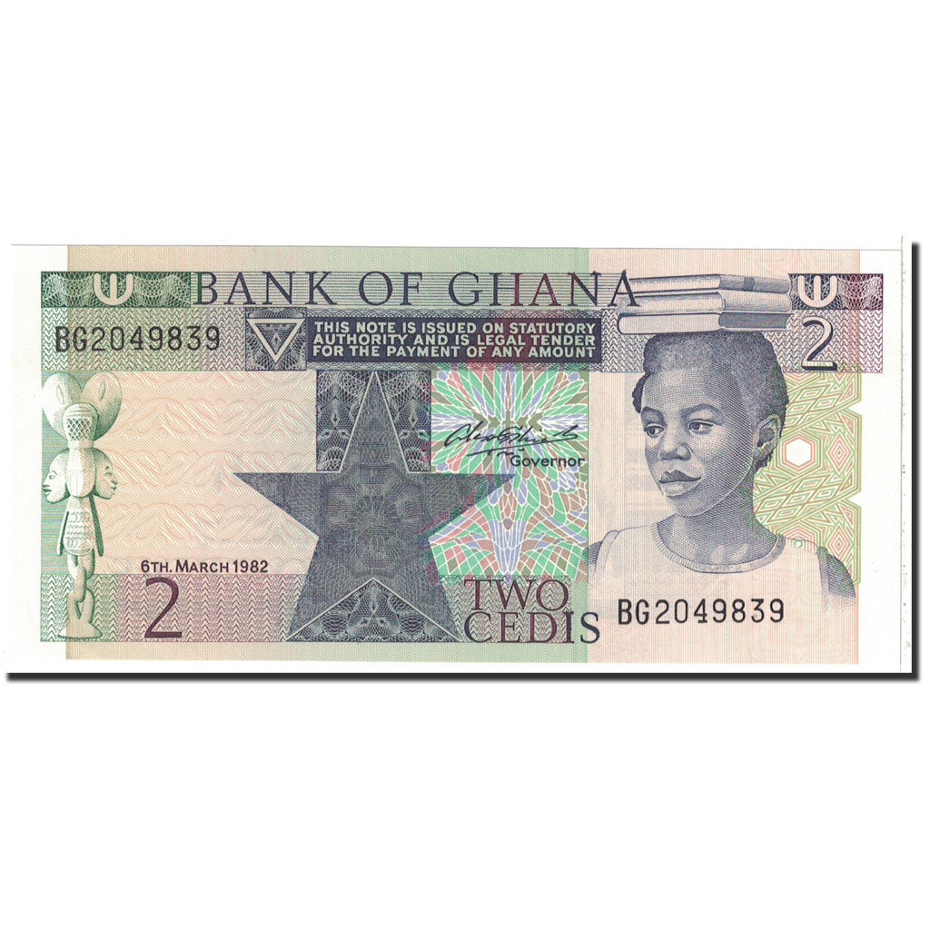 Billet, Ghana, 2 Cedis, 1982, 1982-03-06, KM:18d, NEUF