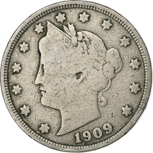 United States, 5 Cents, 1909, Philadelphia, Nickel, F(12-15)