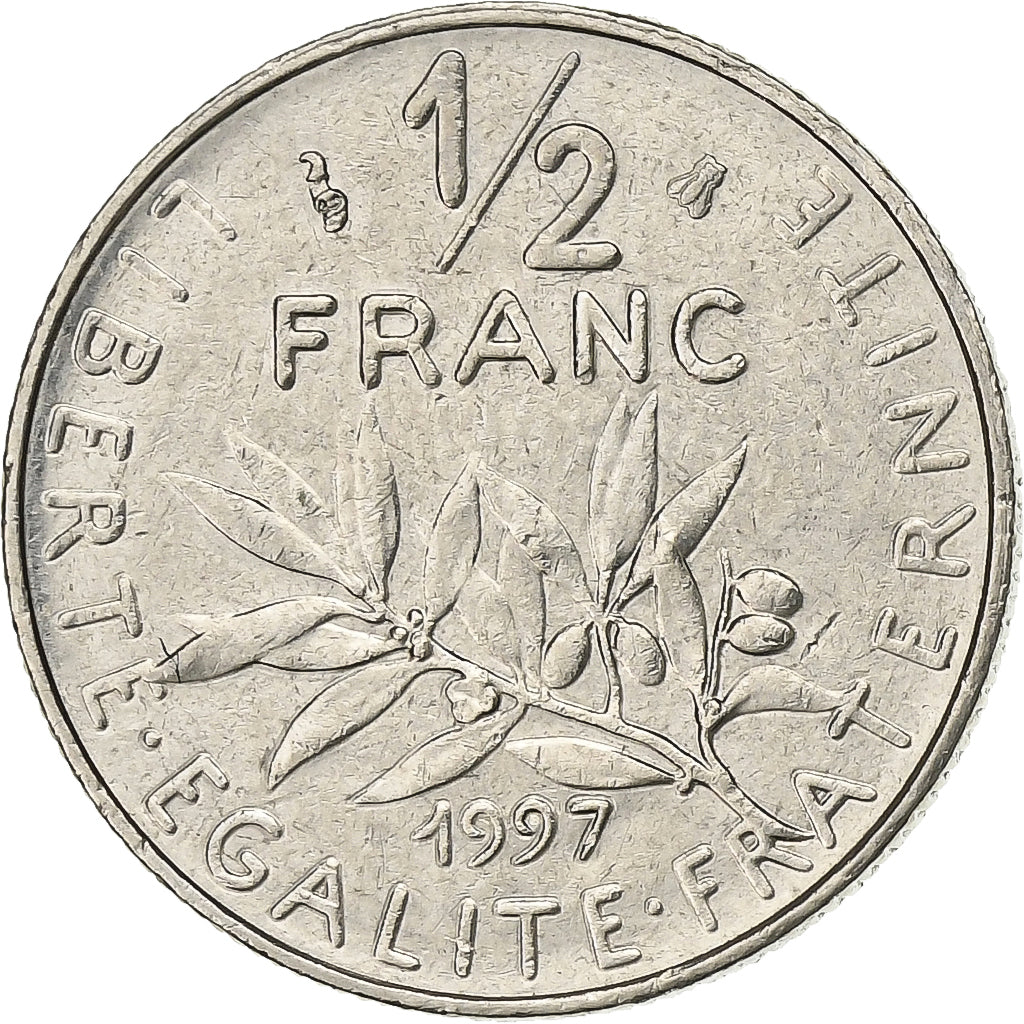 France, 1/2 Franc, Semeuse, 1997, Paris, Nickel, TTB, Gadoury:429, KM:931.1