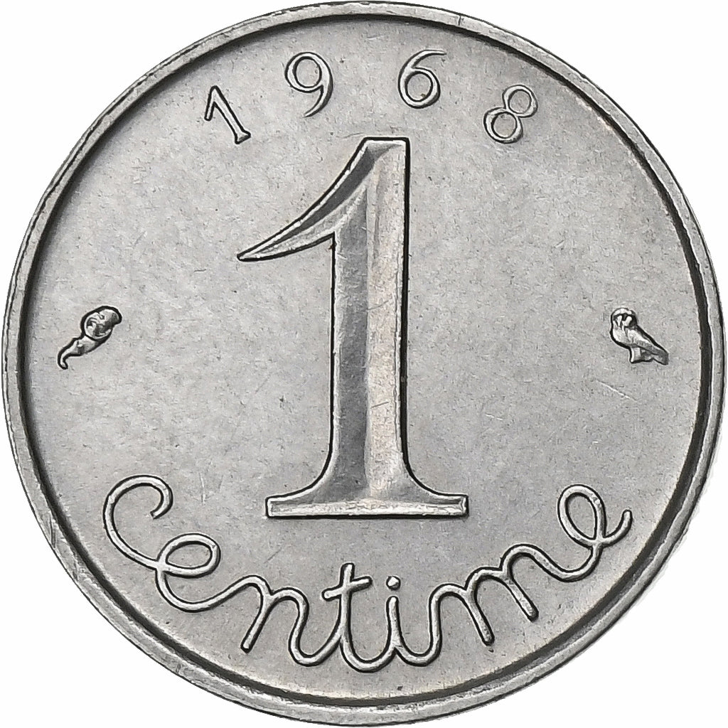 Francia, Centime, Épi, 1968, Paris, Acciaio inossidabile, BB+, Gadoury:91