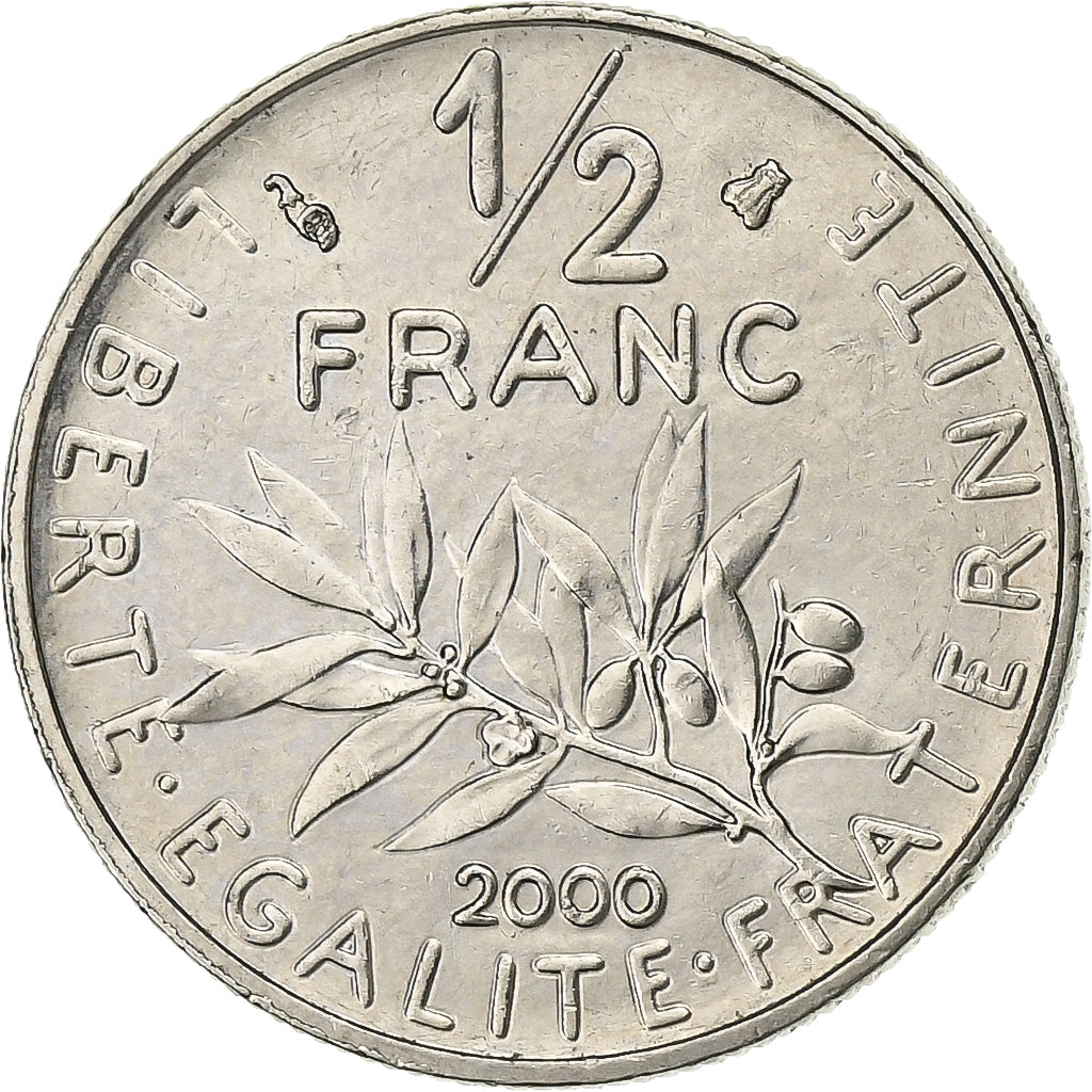 Frankreich, 1/2 Franc, Semeuse, 2000, Paris, Nickel, VZ, Le Franc:F.198