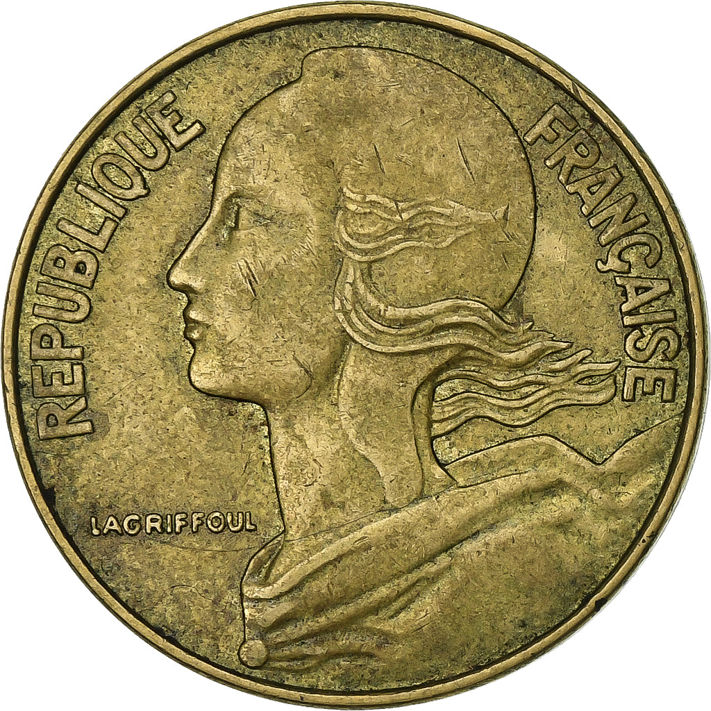 Francja, 20 Centimes, Marianne, 1969, Paris, Aluminium-Brąz, EF(40-45)