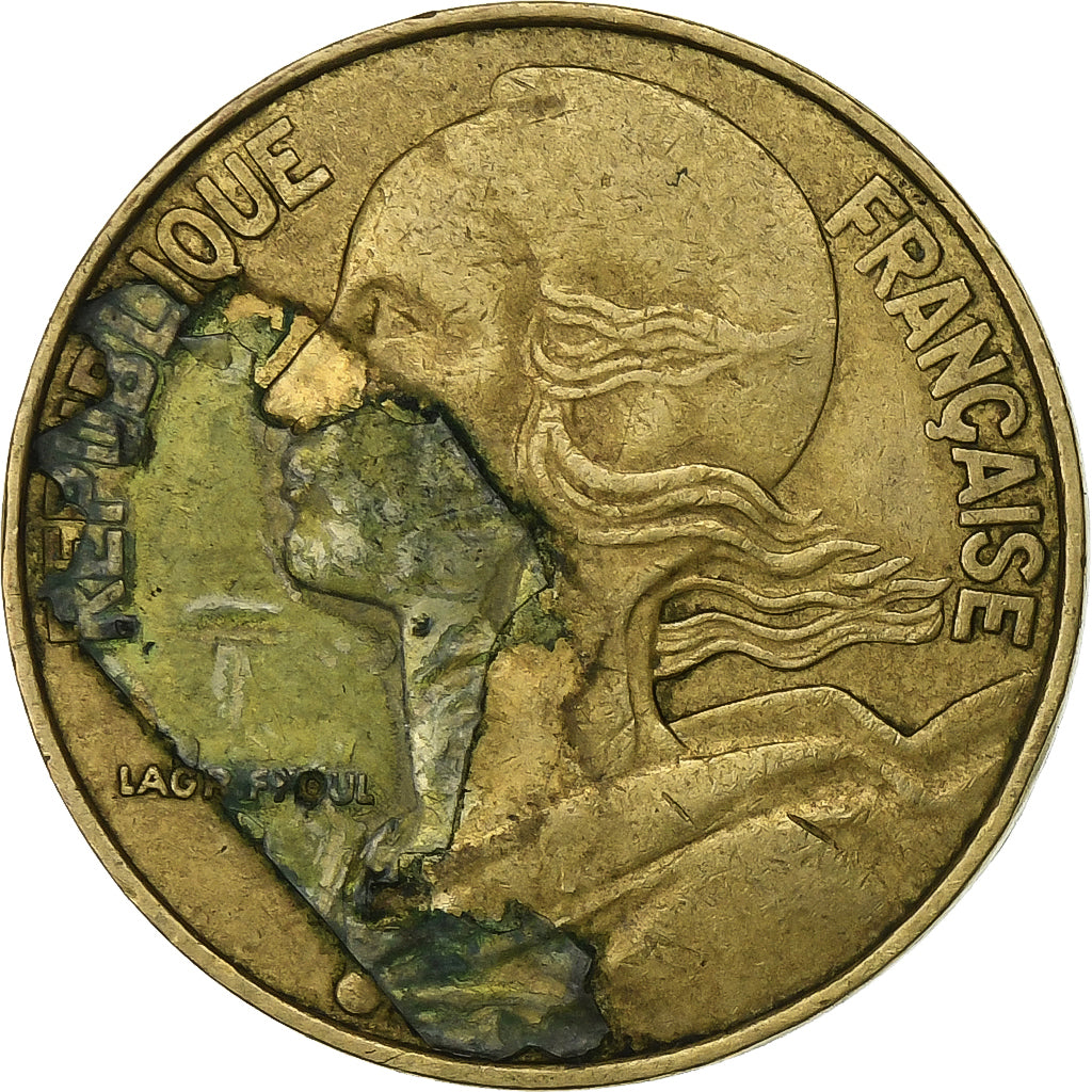 Francja, 20 Centimes, Marianne, 1984, Paris, Aluminium-Brąz, VF(30-35)