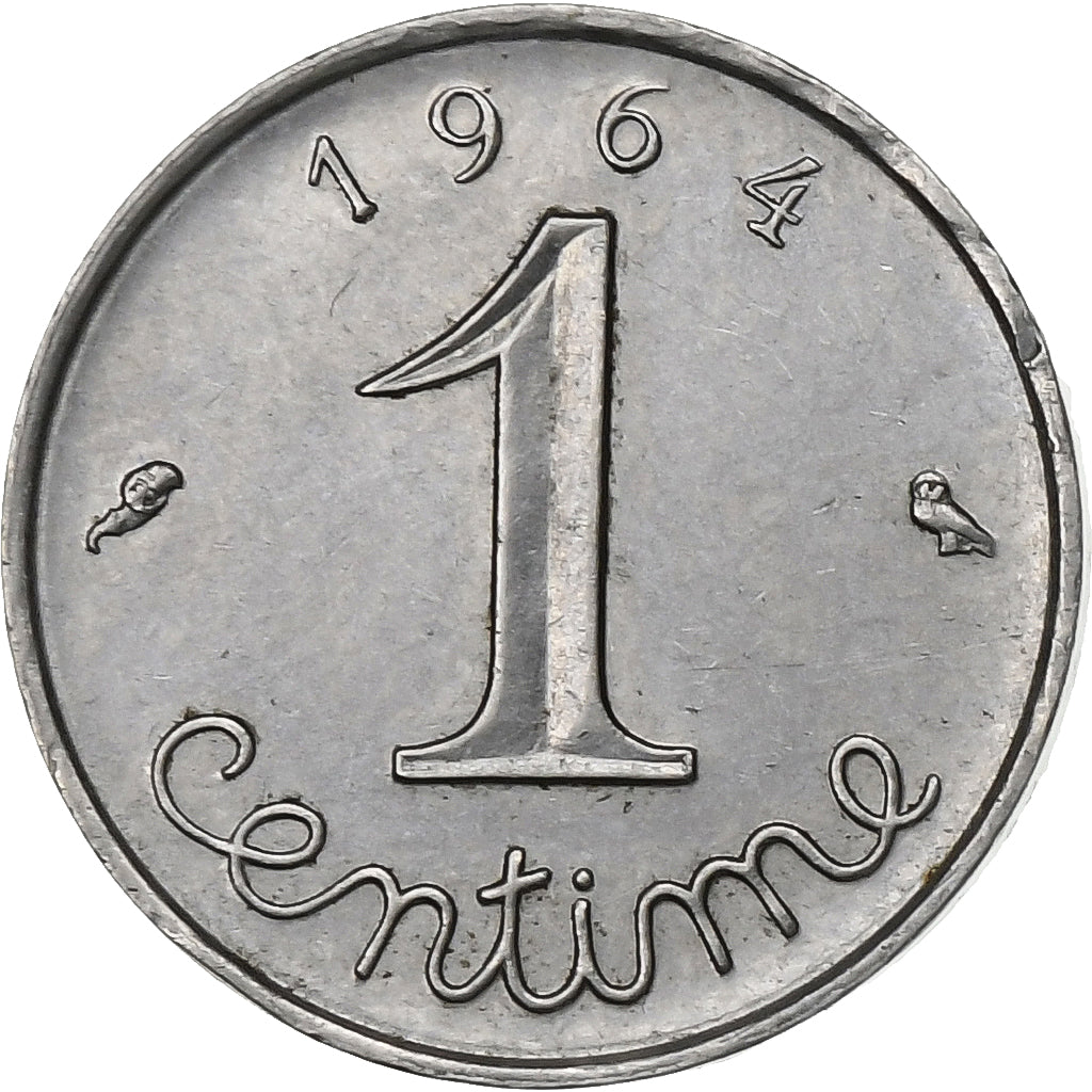 França, Centime, Épi, 1964, Paris, Aço Inoxidável, AU(50-53), Gadoury:91