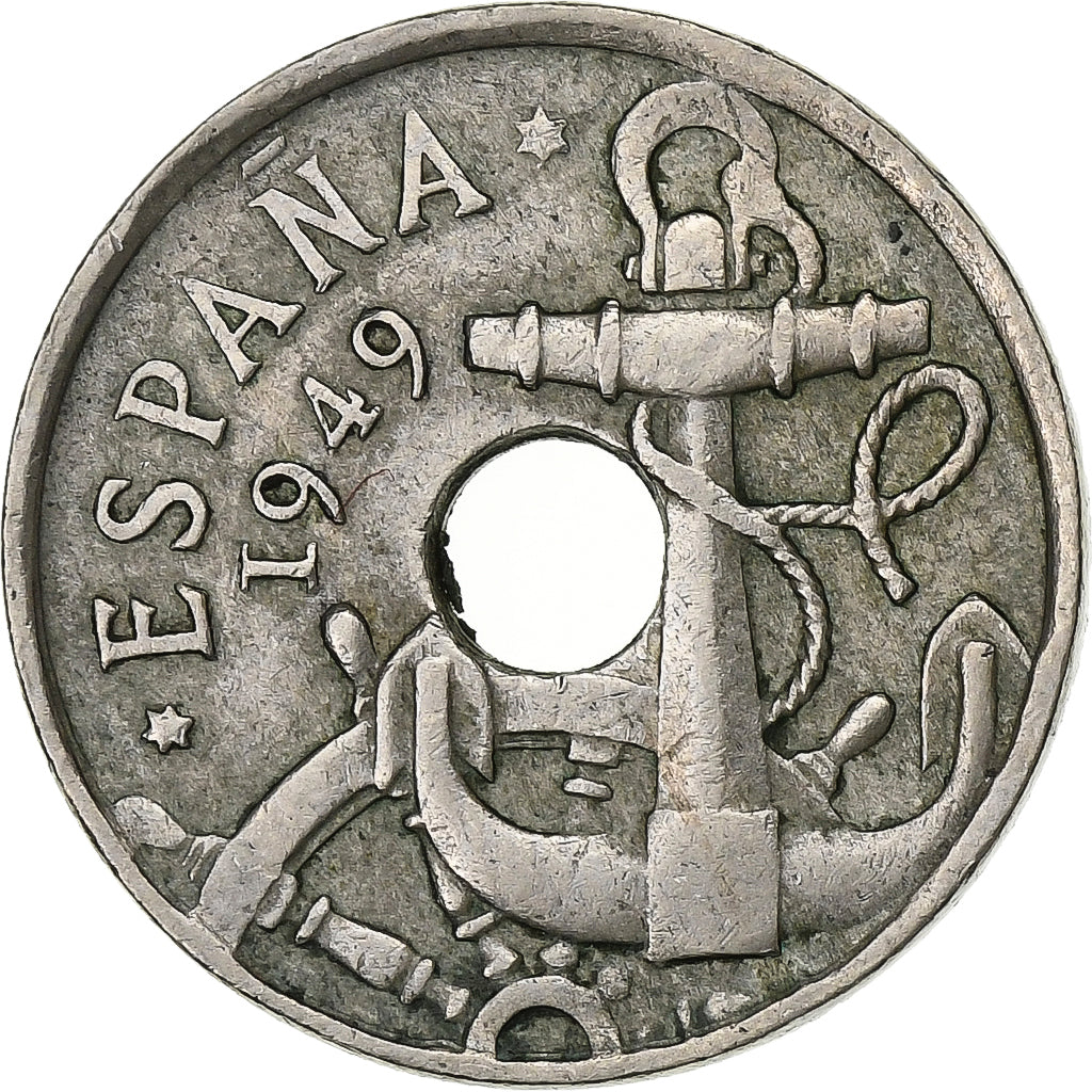 Espagne, Francisco Franco, caudillo, 50 Centimos, 1949, Cupro-nickel, TTB