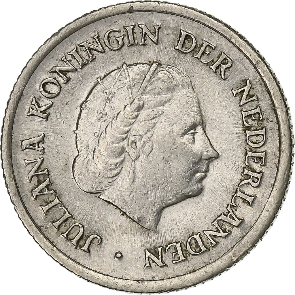 Holandia, Juliana, 25 Cents, 1950, Nikiel, AU(50-53), KM:183