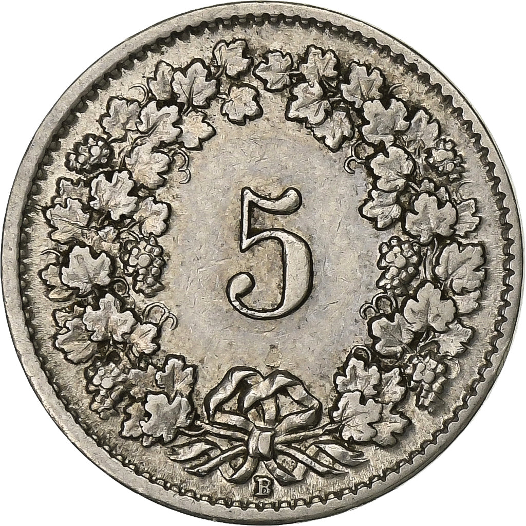 Suíça, 5 Rappen, 1938, Bern, Níquel, VF(30-35), KM:26b