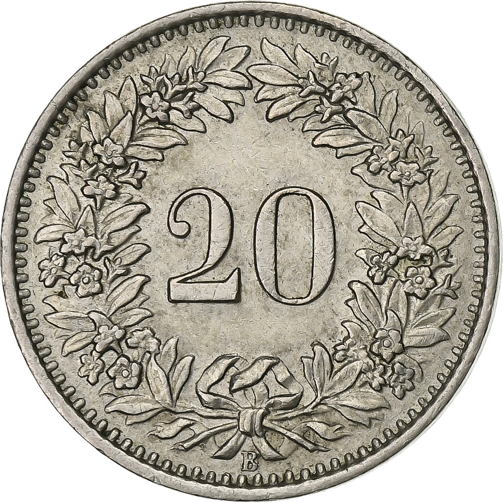 Switzerland, 20 Rappen, 1960, Bern, Copper-nickel, EF(40-45), KM:29a