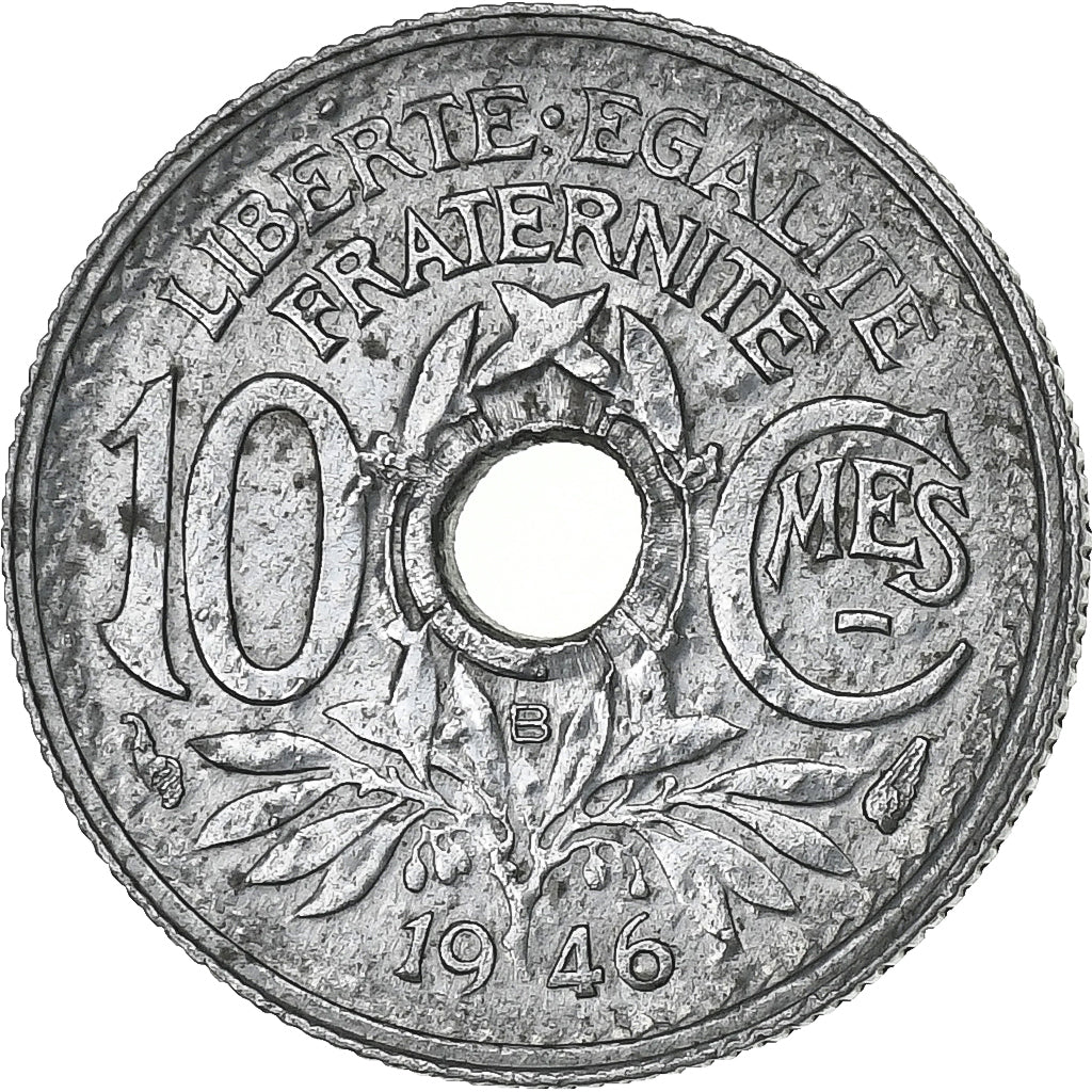 Francja, 10 Centimes, Lindauer, 1946, Beaumont - Le Roger, Cynk, VF(20-25)