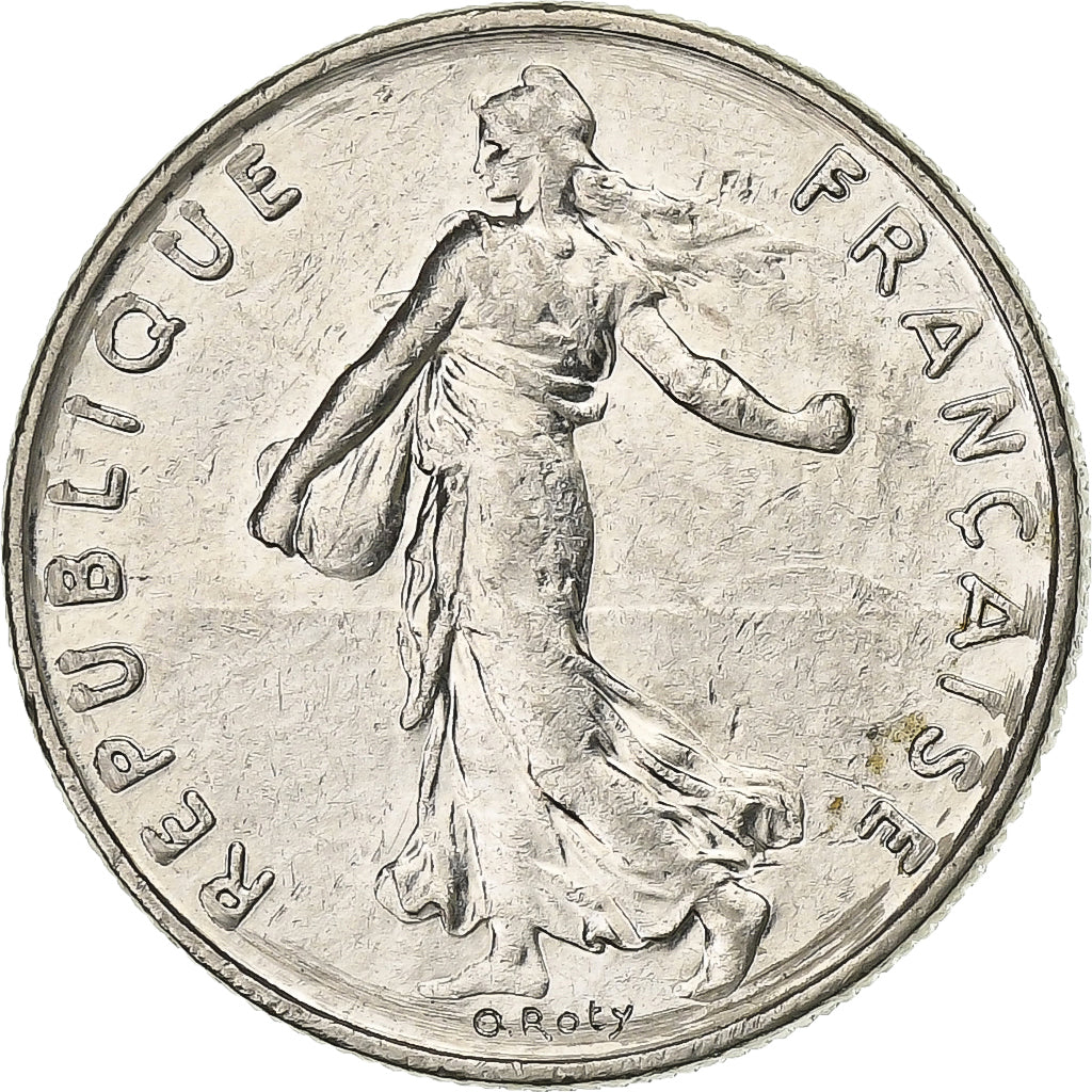 Francja, 1/2 Franc, Semeuse, 1996, Paris, Nikiel, EF(40-45), Gadoury:429
