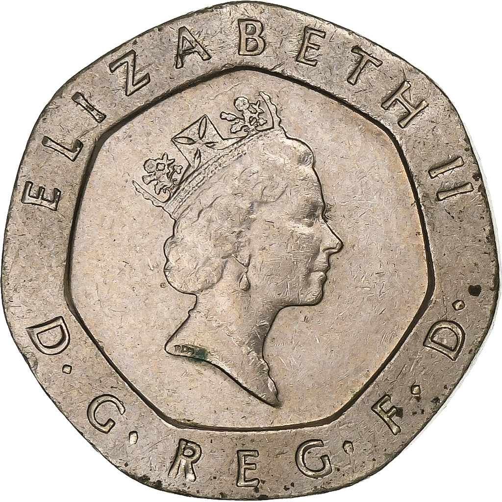Grã-Bretanha, Elizabeth II, 20 Pence, 1990, Cobre-níquel, EF(40-45), KM:939