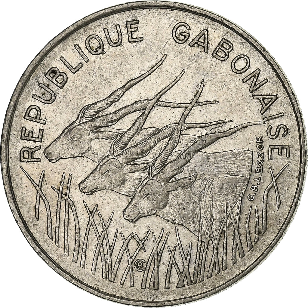 Gabon, 100 Francs, 1975, Paris, Nichel, BB, KM:13