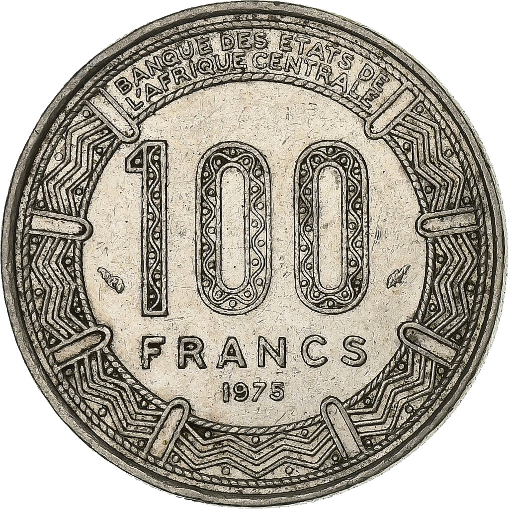 Gabon, 100 Francs, 1975, Paris, Nichel, BB, KM:13