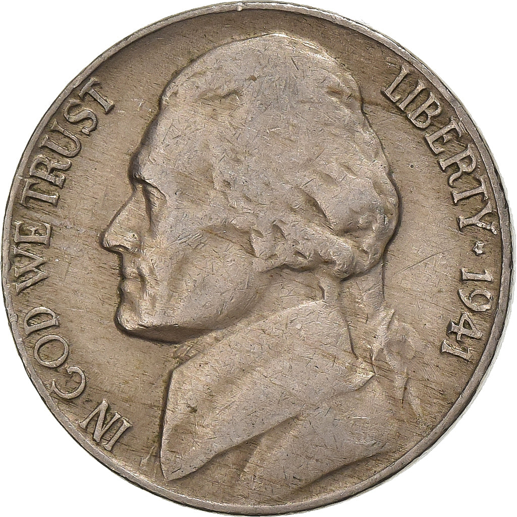 Verenigde Staten, 5 Cents, Jefferson Nickel, 1941, U.S. Mint, Cupro-nikkel, FR+