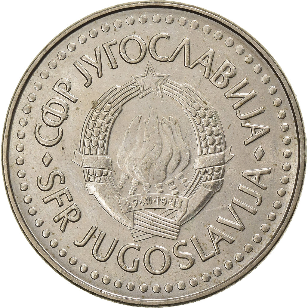 Yugoslavia, 100 Dinara, 1987, Copper-Nickel-Zinc, AU(50-53), KM:114