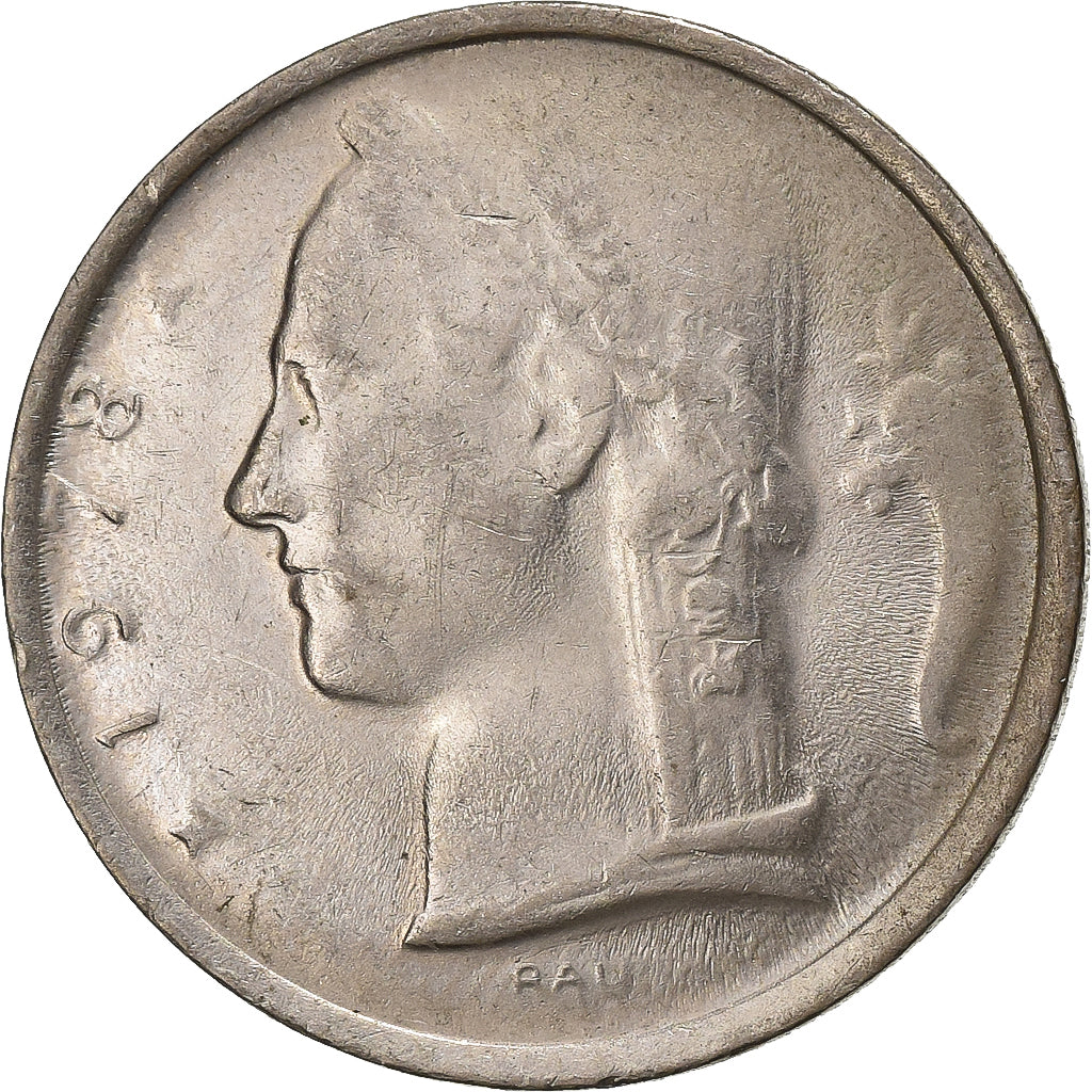Belgium, 5 Francs, 5 Frank, 1978, Copper-nickel, VF(30-35), KM:134.1