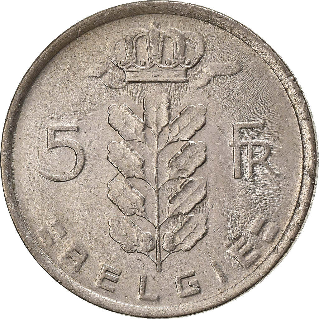 Belgium, 5 Francs, 5 Frank, 1978, Copper-nickel, VF(30-35), KM:134.1