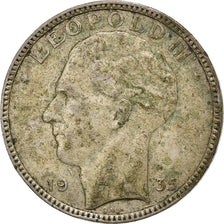 Belgium, 20 Francs, 20 Frank, 1935, Silver, VF(30-35), KM:105