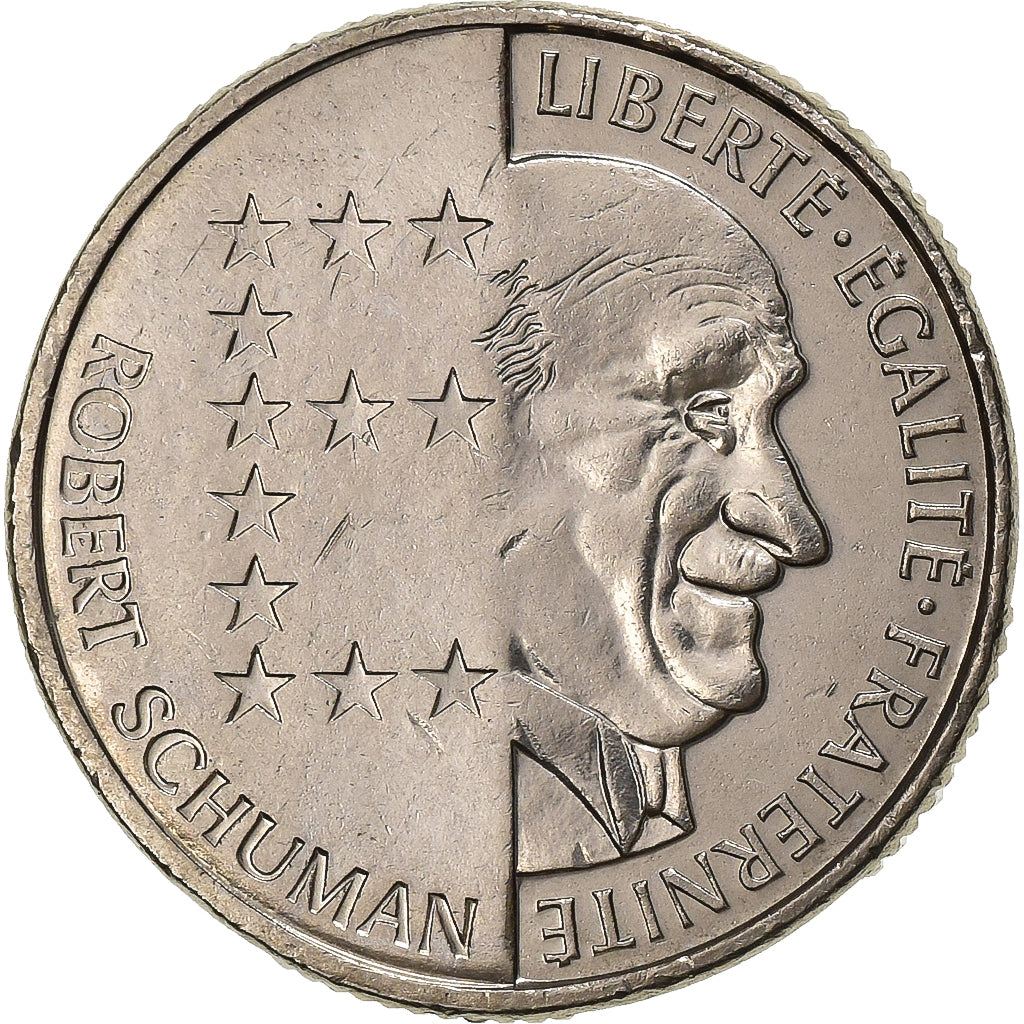 Francja, 10 Francs, Schumann, 1986, Nikiel, AU(55-58), Gadoury:825, KM:958